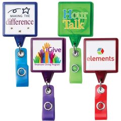 Jumbo Square Badge Reel Translucent