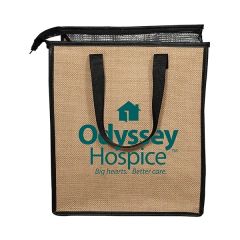Jute Lunch Cooler Tote Bag