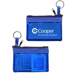 Key Ring Zippered First Aid Pouch - Translucent Vinyl Colors