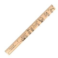 Kids At School U Color Rulers - Natural Wood Finish