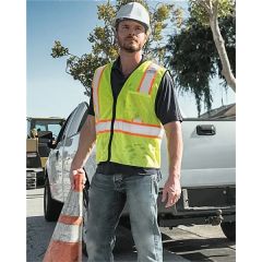 Kishigo Unisex Economy Contrasting Vest With Zippered Front