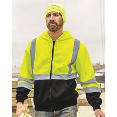 Kishigo Unisex Hi-Vis Full-Zip Hooded Sweatshirt
