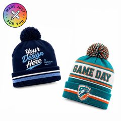 Knitted Material Pompom Beanie