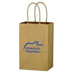 Kraft Paper Brown Shopping Bag - 5-1/4 Inch X 8-1/4 Inch