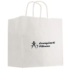 Kraft Paper White Shopping Bag - 10 Inch X 13 Inch