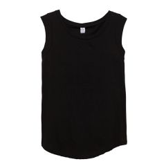 Ladies' Cap-Sleeve Satin Jersey Crew