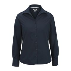 Ladies' Lightweight Open Neck Poplin Blouse-Long Sleeve