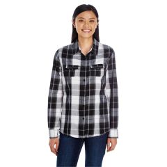 Ladies' Long-Sleeve Plaid Pattern Woven Shirt