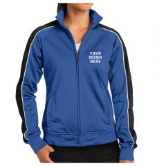 Ladies' Pipe Designed Polyester Tricot Jacket 