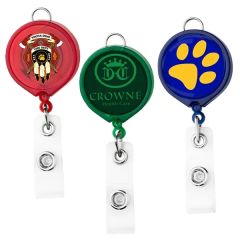 Large Face Badge Reel W/Lanyard Attachment Translucent