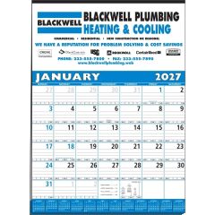 Large 12-Sheet Calendar - Blue & Black