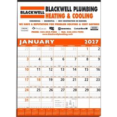 Large 12-Sheet Calendar - Orange & Black