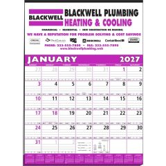Large 12-Sheet Calendar - Purple & Black