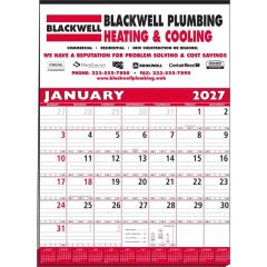 Large 12-Sheet Calendar - Red & Black