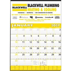Large 12-Sheet Calendar - Yellow & Black