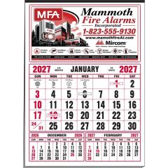 Large 3-Months-In-View 12-Sheet Calendar