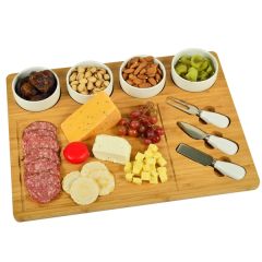 Large 8-Piece Bamboo Cheese Board Set
