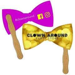 Large Bow Tie Hand Fan Full Color 2 Sides