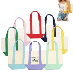 Large Capacity Canvas Tote Bag For Work Travel Shopping