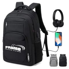 Large Capicity Travel Waterproof Laptop Backpack W/ USB Port