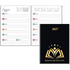 Large Deluxe 2-Weeks-In-View Planner - Leatherette Cover