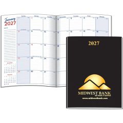 Large Deluxe Monthly Planner Stitched To Leatherette Cover