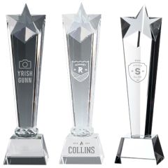 Large Five-Pointed Star Crystal Glass Awards Trophy Cups