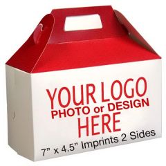Large Gable Box W/ Red Roof 4-Color Imprints On Both Sides
