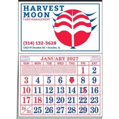 Large Half Apron Calendar - 2-Color Imprint