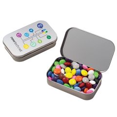 Large Hinged Tin With Chocolate Buttons