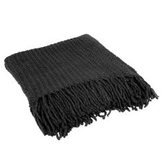 Large Knit Blanket With Fringe