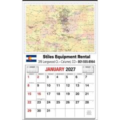 Large State Map Full Apron Calendar - Colorado
