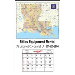 Large State Map Full Apron Calendar - Louisiana