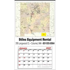 Large State Map Full Apron Calendar - New Mexico