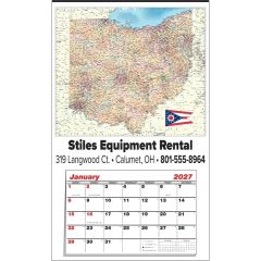 Large State Map Full Apron Calendar - Ohio