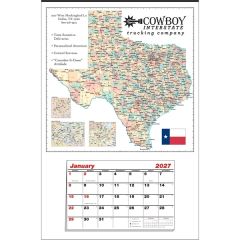 Large State Map Full Apron Calendar - Texas