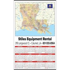 Large State Map Year-In-View Calendar - Louisiana