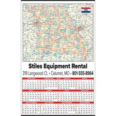 Large State Map Year-In-View Calendar - Missouri