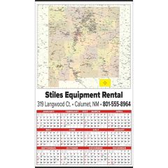 Large State Map Year-In-View Calendar - New Mexico