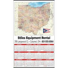 Large State Map Year-In-View Calendar - Ohio