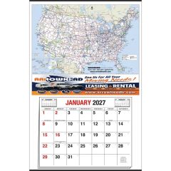 Large U.S. Map Full Apron Calendar - Full-Color