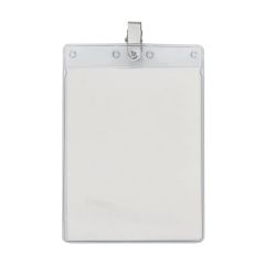 Large Vertical Blank Vinyl Pouch With Bulldog Clip