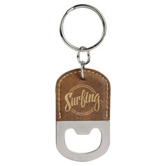 Laserable Leatherette Bottle Opener Keychain