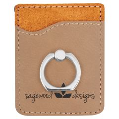 Laserable Leatherette Phone Wallet With Silver Ring