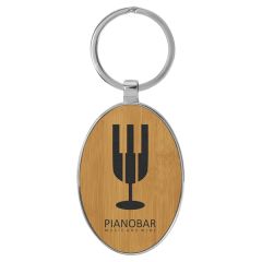 Laserable Leatherette/Metal Keychain
