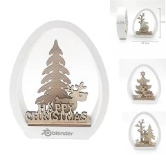 Layered Woodland Christmas Egg Ornament