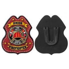 Leather Clip-On Junior Firefighter Badge