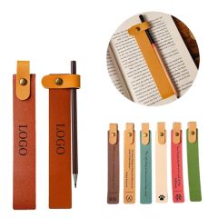 Leather Vintage Bookmark With Pen Holder Cute Page Markers