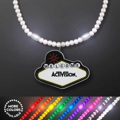 LED Bead Necklace With Las Vegas Medallion
