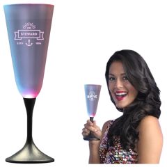 LED Champagne Glass With Classy Black Base